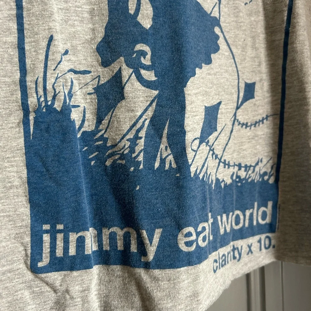 SIGNED Jimmy Eat World Clarityx10 cropped band tee - Picture 3 of 6